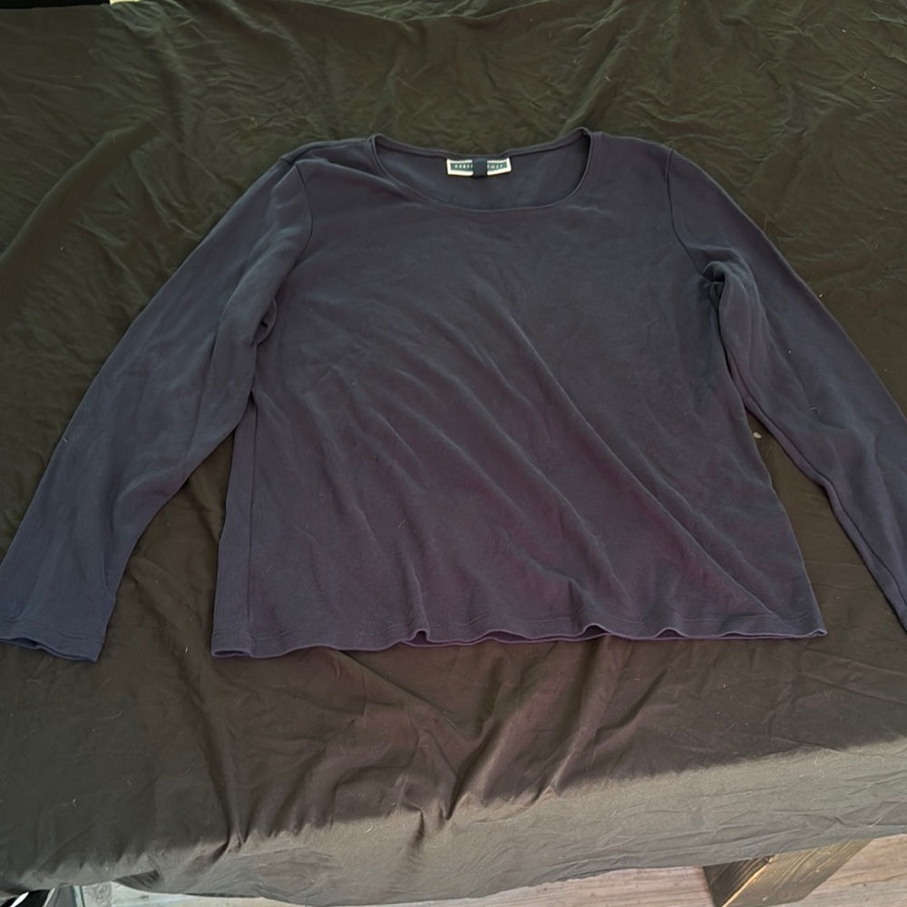 Karen Scott Women's Blue Long Sleeve Top large‎